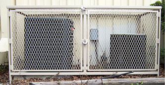 Protected AC Unit with Valiant AC Security Cage